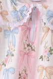 Pink Bow Floral Lace Skorts Set - Aaria Tees Aaria Tees