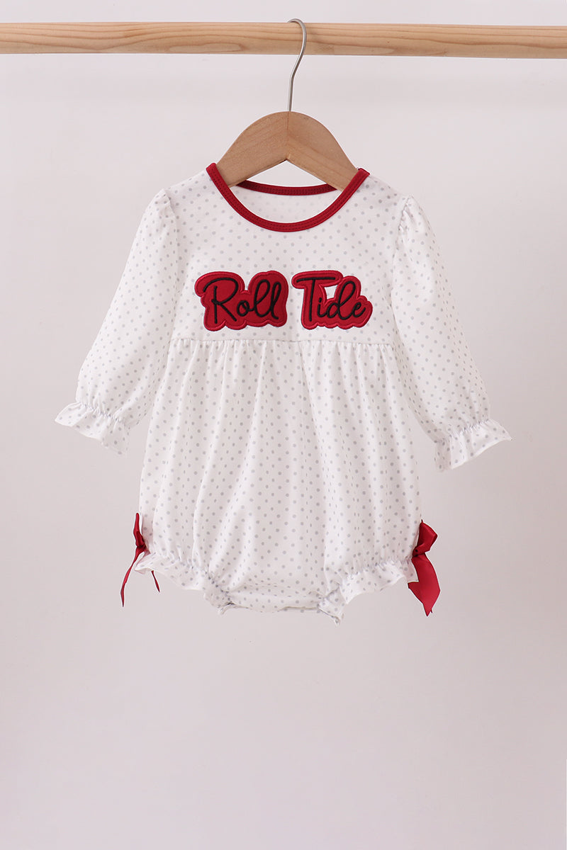 Red Alabama Roll Tide Embroidery Bubble - Aaria Tees Aaria Tees
