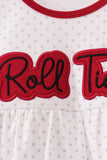 Red Alabama Roll Tide Embroidery Bubble - Aaria Tees Aaria Tees
