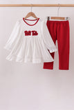 Red Alabama Roll Tide Embroidery Pants Set - Aaria Tees Aaria Tees