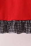 Red Georgia Embroidery Ruffle Dress - Aaria Tees Aaria Tees
