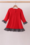 Red Georgia Embroidery Ruffle Dress - Aaria Tees Aaria Tees