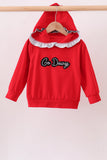 Red Georgia Embroidery Hoodie - Aaria Tees Aaria Tees