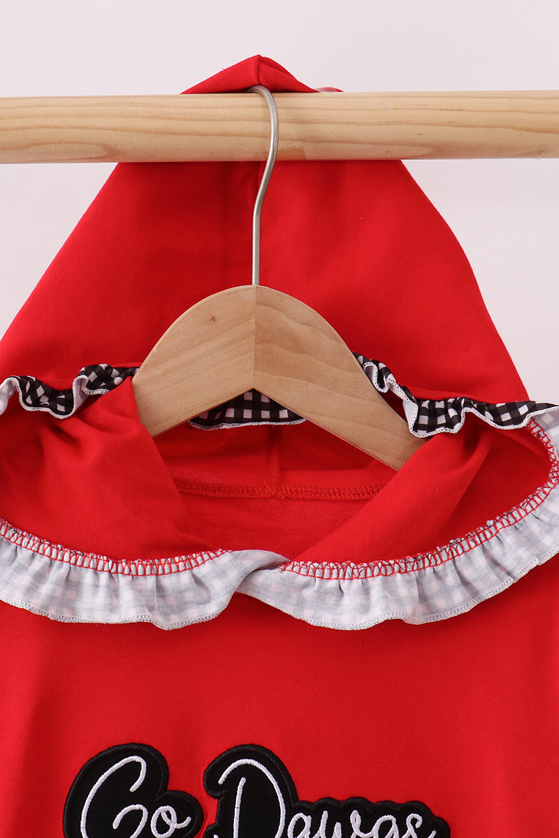 Red Georgia Embroidery Hoodie - Aaria Tees Aaria Tees