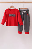 Red Georgia Embroidery Pants Set - Aaria Tees Aaria Tees