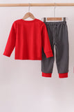 Red Georgia Embroidery Pants Set - Aaria Tees Aaria Tees