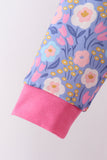 Purple Floral Ruffle Shorts Set - Aaria Tees Aaria Tees