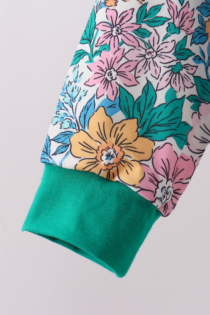 Green Floral Ruffle Shorts Set - Aaria Tees Aaria Tees