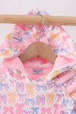 Pink Bow Fleece Hoodie Jacket - Aaria Tees Aaria Tees