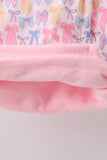Pink Bow Fleece Hoodie Jacket - Aaria Tees Aaria Tees