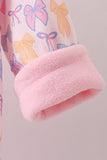 Pink Bow Fleece Hoodie Jacket - Aaria Tees Aaria Tees