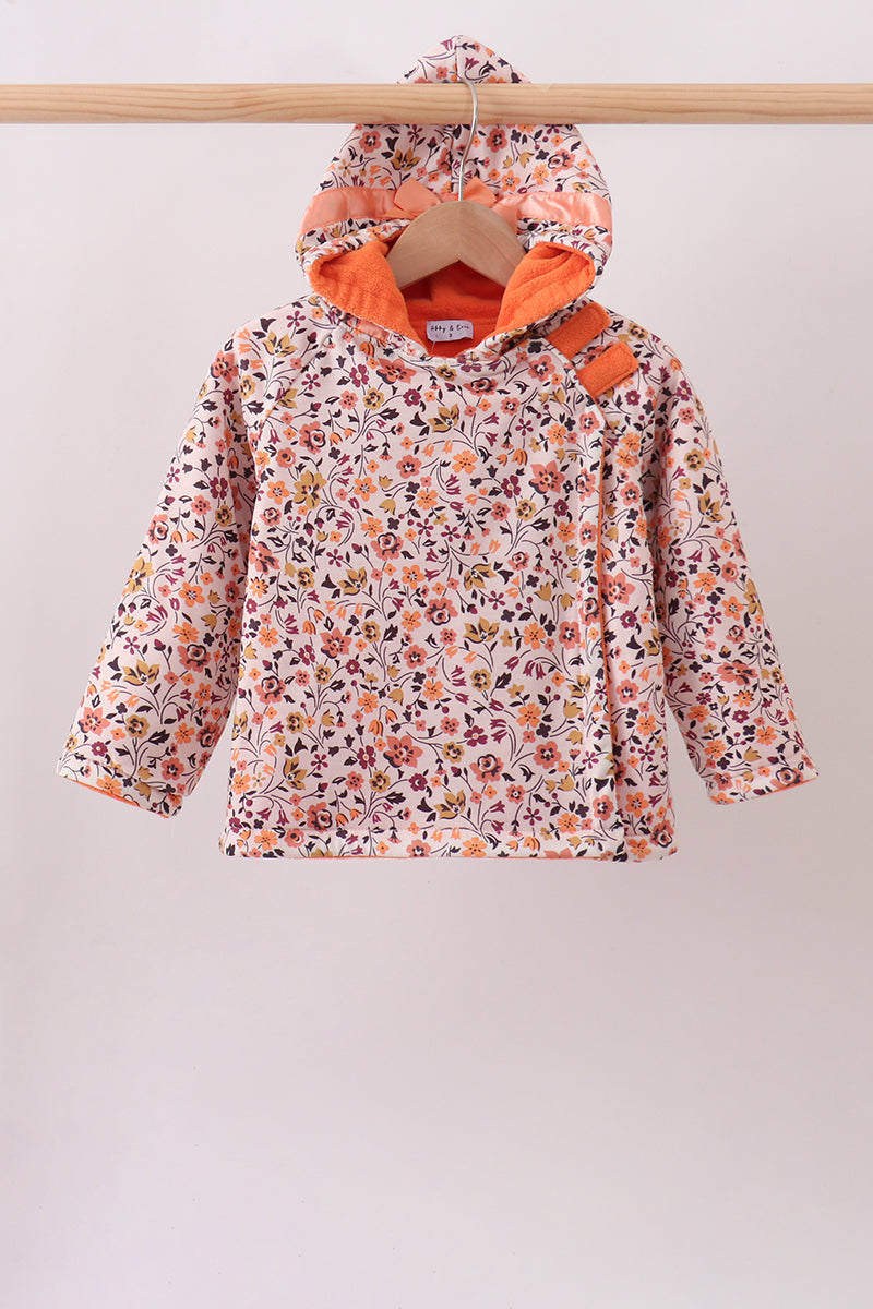 Floral Fleece Hoodie Jacket - Aaria Tees