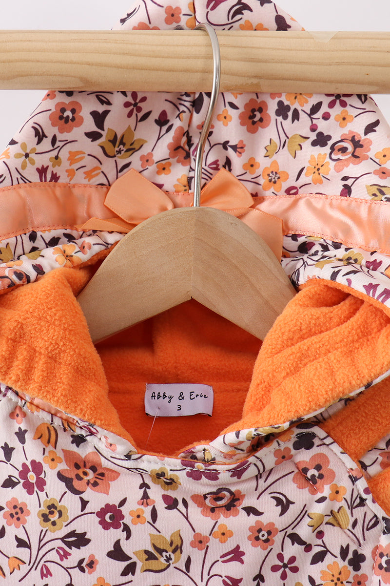 Floral Fleece Hoodie Jacket - Aaria Tees Aaria Tees