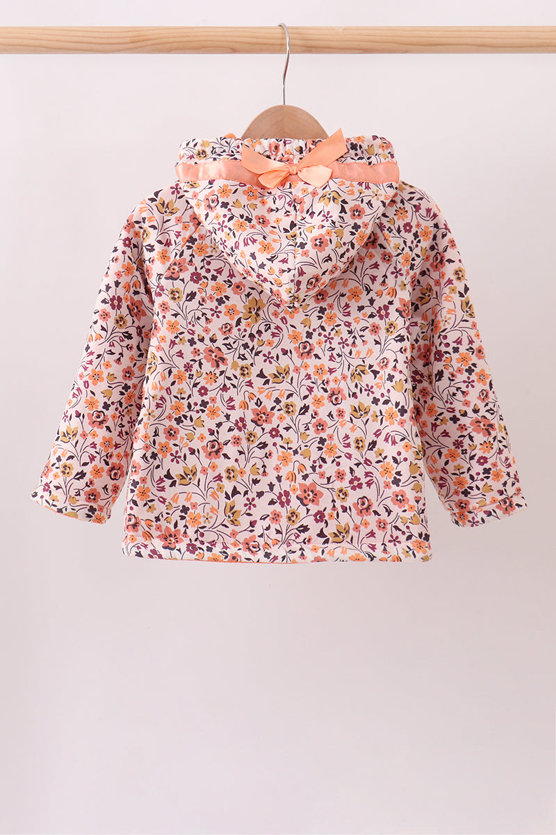 Floral Fleece Hoodie Jacket - Aaria Tees Aaria Tees