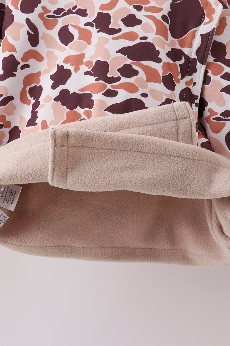 Camouflage Fleece Hoodie Jacket - Aaria Tees Aaria Tees