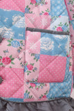 Teal Patchwork Floral Ruffle Jacket - Aaria Tees Aaria Tees