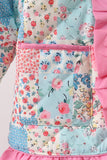 Pink Patchwork Floral Ruffle Jacket - Aaria Tees Aaria Tees