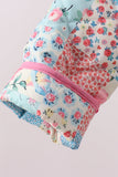 Pink Patchwork Floral Ruffle Jacket - Aaria Tees Aaria Tees