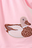 Pink Mallard Applique Ruffle Dress - Aaria Tees Aaria Tees