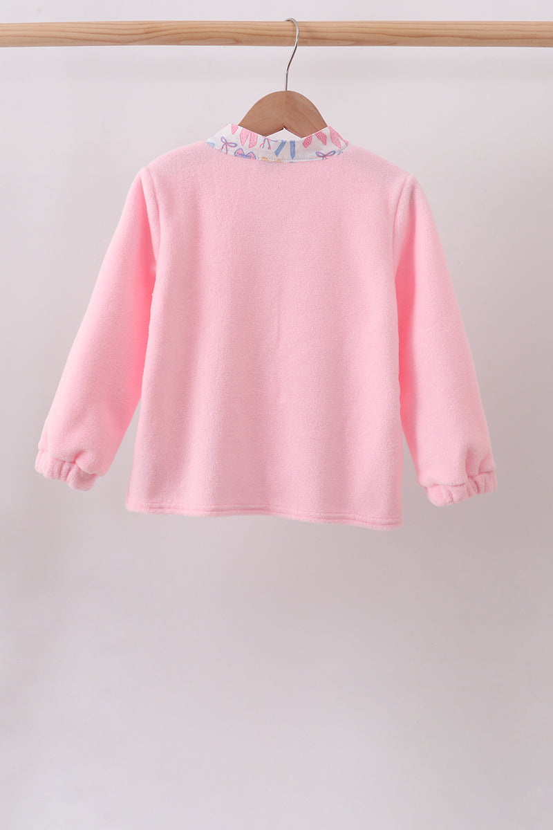 Pink Bow Fleece mom&me Jacket - Aaria Tees Aaria Tees