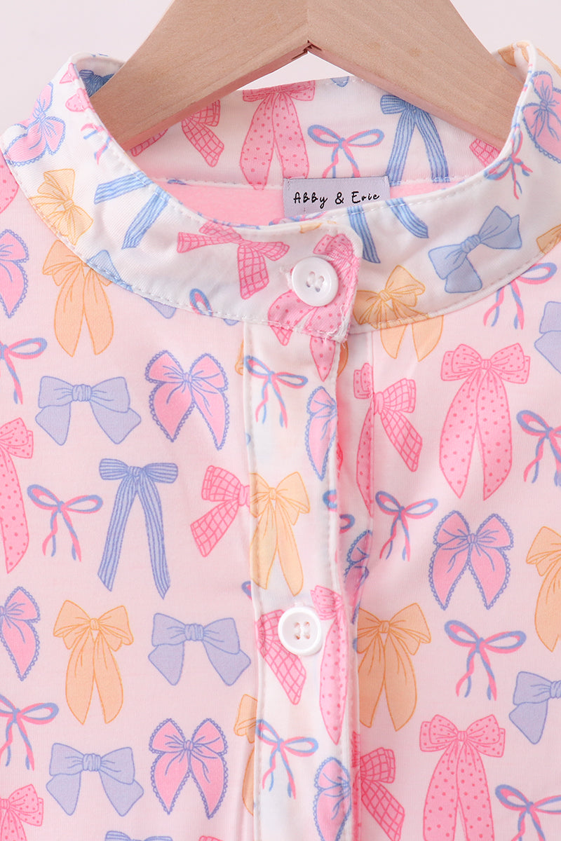 Pink Bow Fleece mom&me Jacket - Aaria Tees Aaria Tees