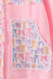 Pink Bow Fleece mom&me Jacket - Aaria Tees Aaria Tees