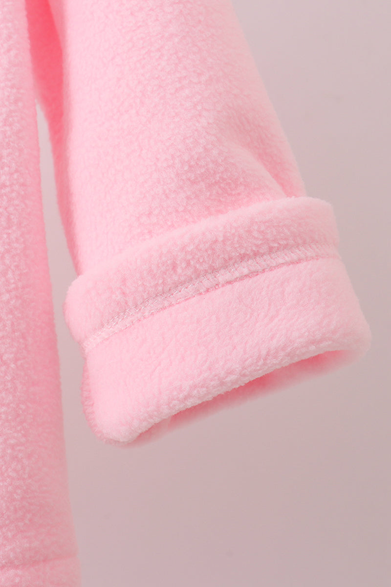 Pink Fleece Bow Coat - Aaria Tees Aaria Tees