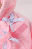Pink Fleece Bow Coat - Aaria Tees Aaria Tees