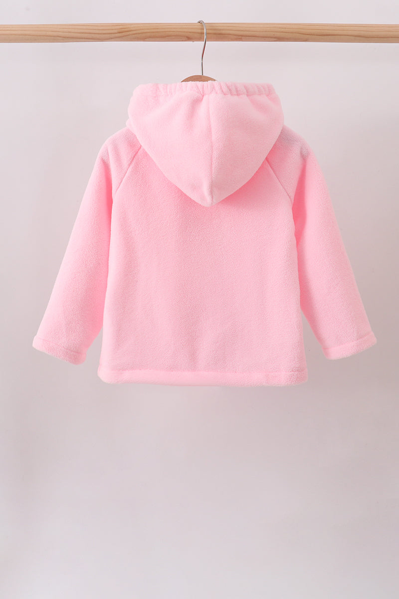 Pink Fleece Bow Coat - Aaria Tees Aaria Tees