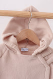Khaki Fleece Bow Coat - Aaria Tees Aaria Tees