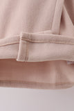 Khaki Fleece Bow Coat - Aaria Tees Aaria Tees