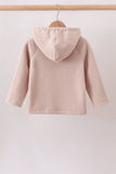 Khaki Fleece Bow Coat - Aaria Tees Aaria Tees