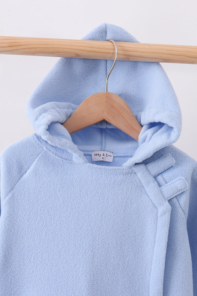 Blue Fleece Bow Coat - Aaria Tees Aaria Tees