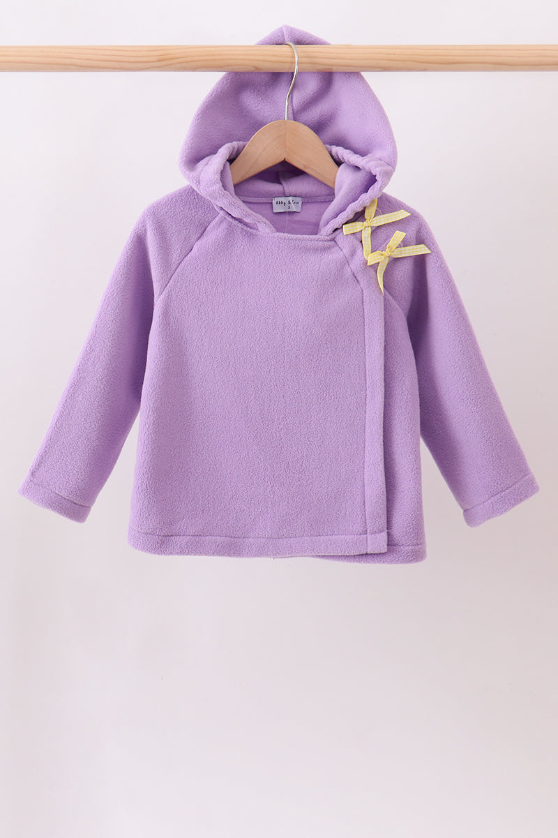 Purple Fleece Bow Coat - Aaria Tees Aaria Tees