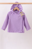Purple Fleece Bow Coat - Aaria Tees Aaria Tees