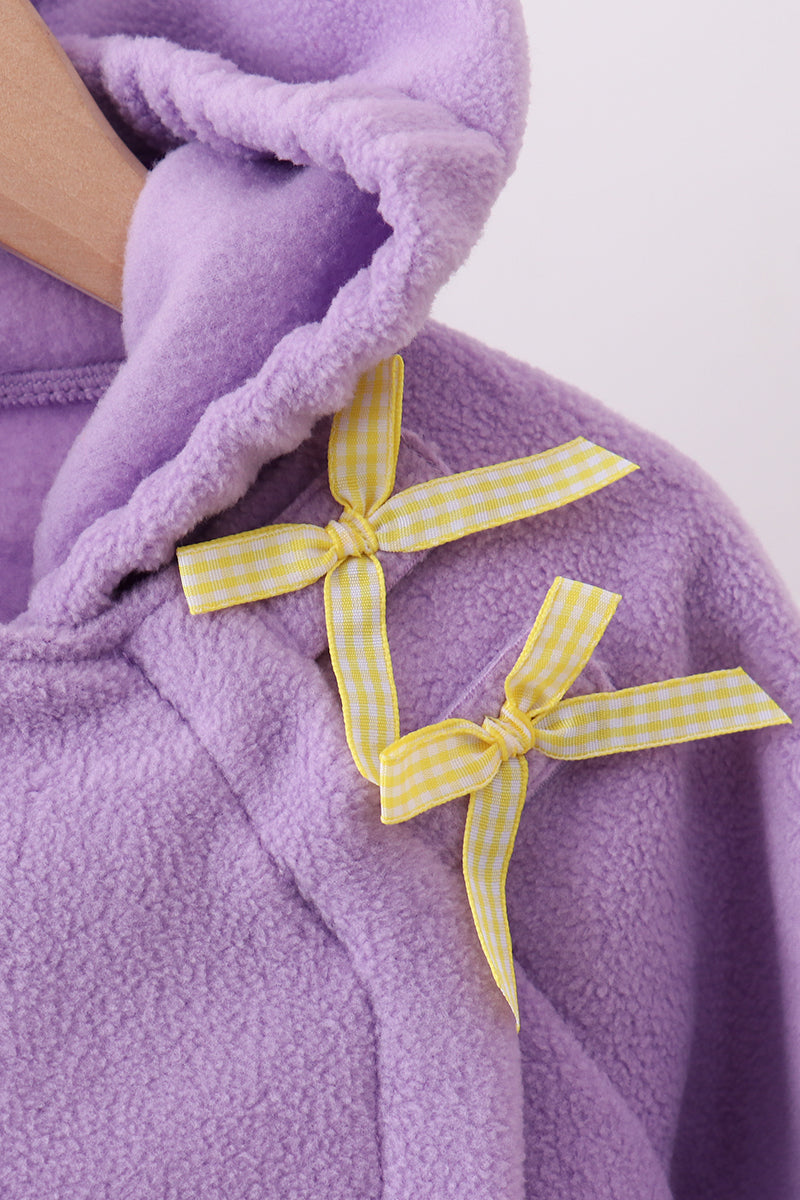 Purple Fleece Bow Coat - Aaria Tees Aaria Tees