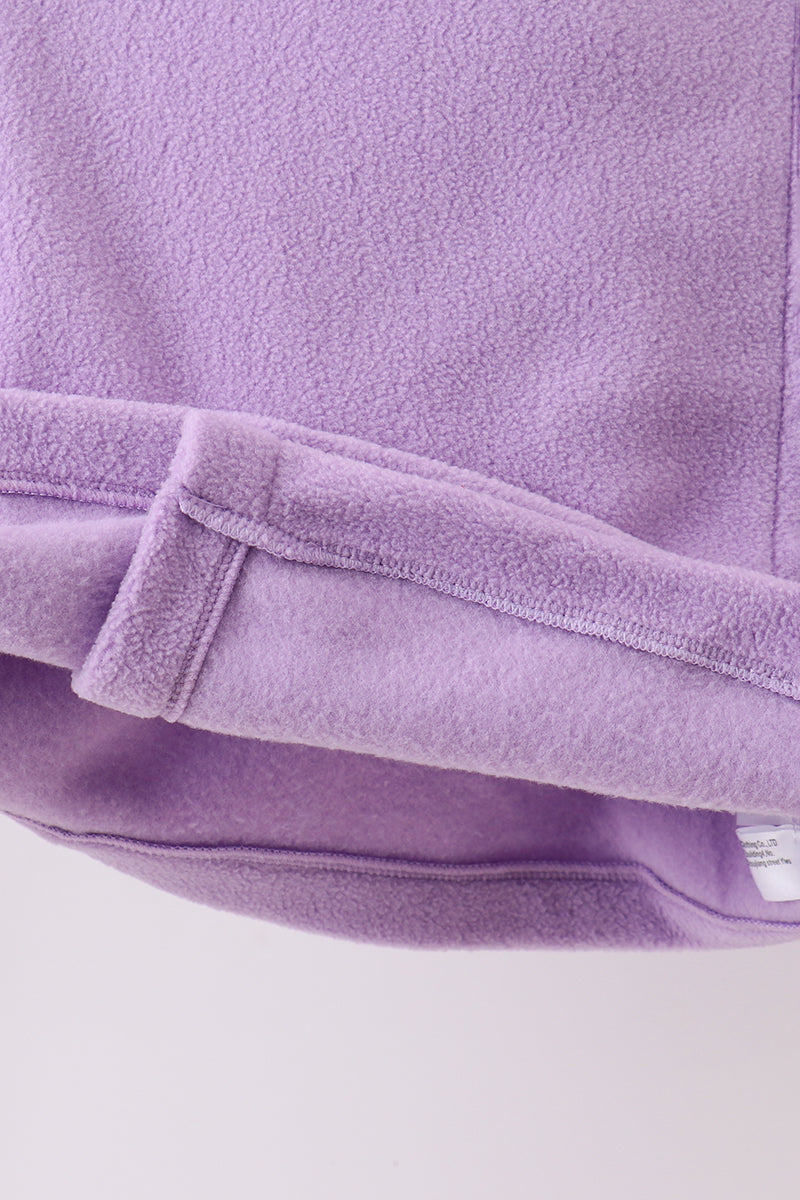 Purple Fleece Bow Coat - Aaria Tees Aaria Tees
