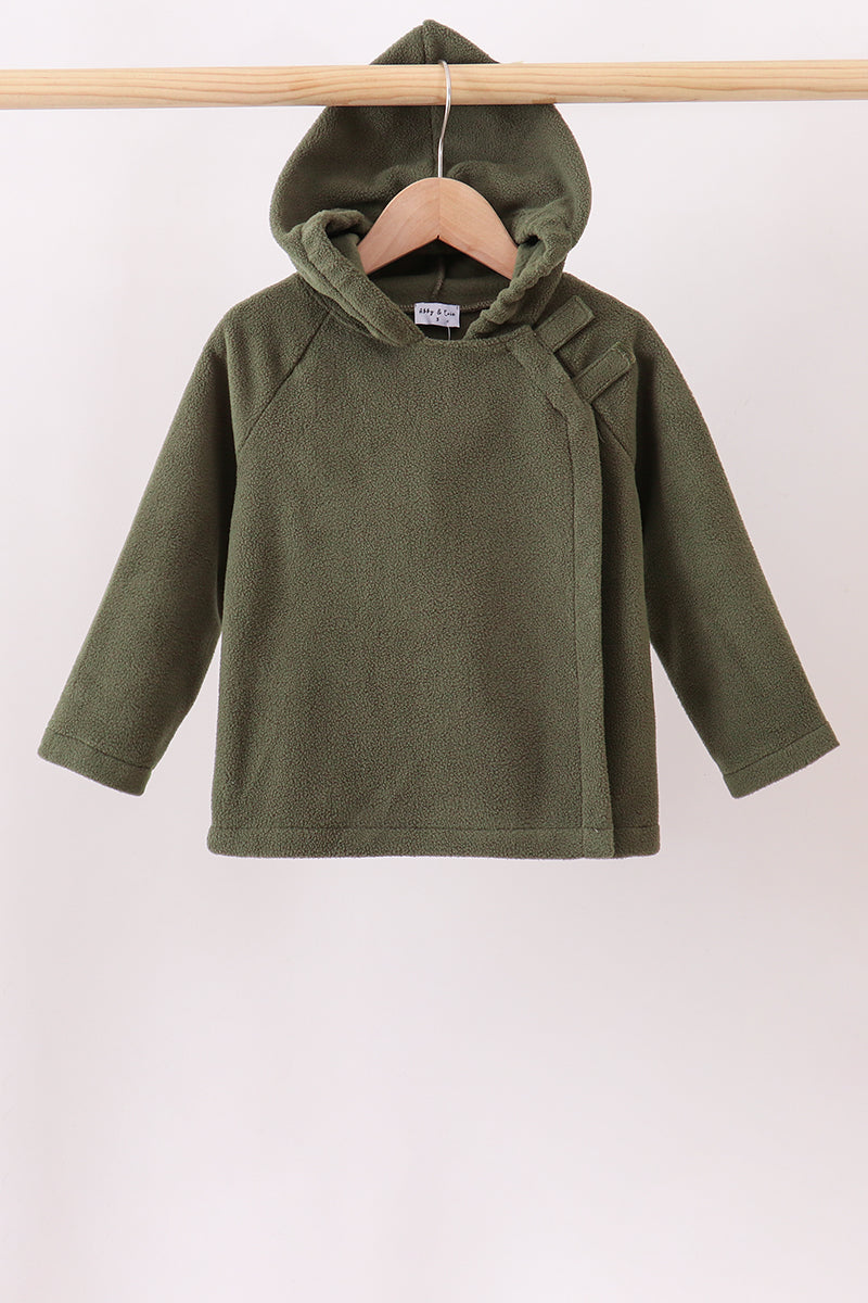 Green Fleece Bow Coat - Aaria Tees
