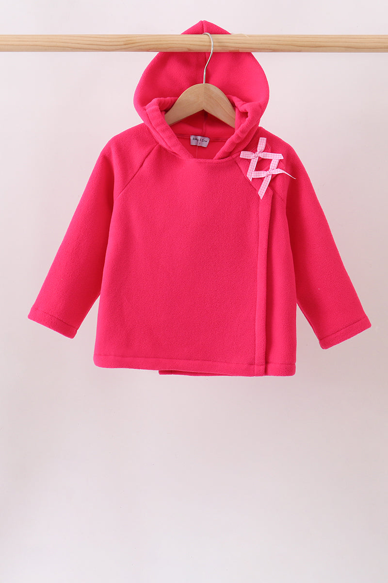 Magenta Fleece Bow Coat - Aaria Tees Aaria Tees