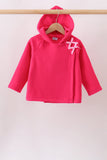 Magenta Fleece Bow Coat - Aaria Tees Aaria Tees