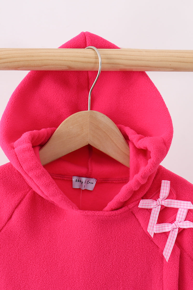 Magenta Fleece Bow Coat - Aaria Tees Aaria Tees