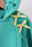Turquoise Fleece Bow Coat - Aaria Tees Aaria Tees