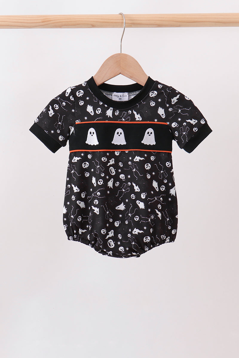 Orange Ghost Embroidery Bubble - Aaria Tees Aaria Tees