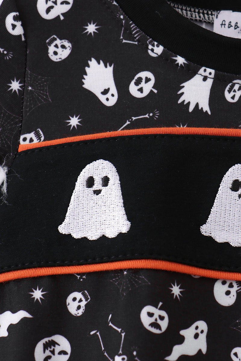 Orange Ghost Embroidery Bubble - Aaria Tees Aaria Tees
