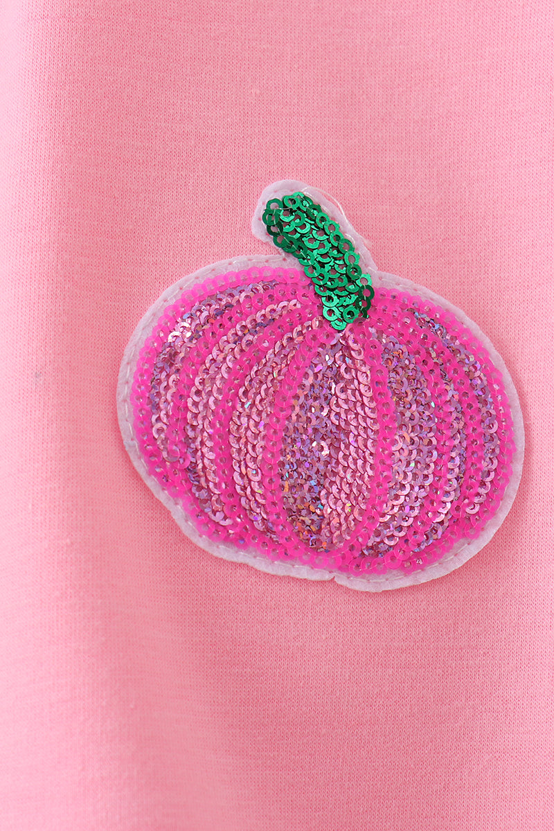 Pink Pumpkin Sequin Mom&me Top - Aaria Tees Aaria Tees