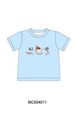 Blue ghost baseball embroidery top Aaria Tees
