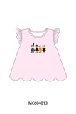 Pink goose embroidery ruffle top Aaria Tees