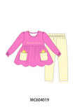 Pink shine for jesus embroidery pocket pants set Aaria Tees