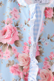 Blue rose floral ruffle romper Aaria Tees