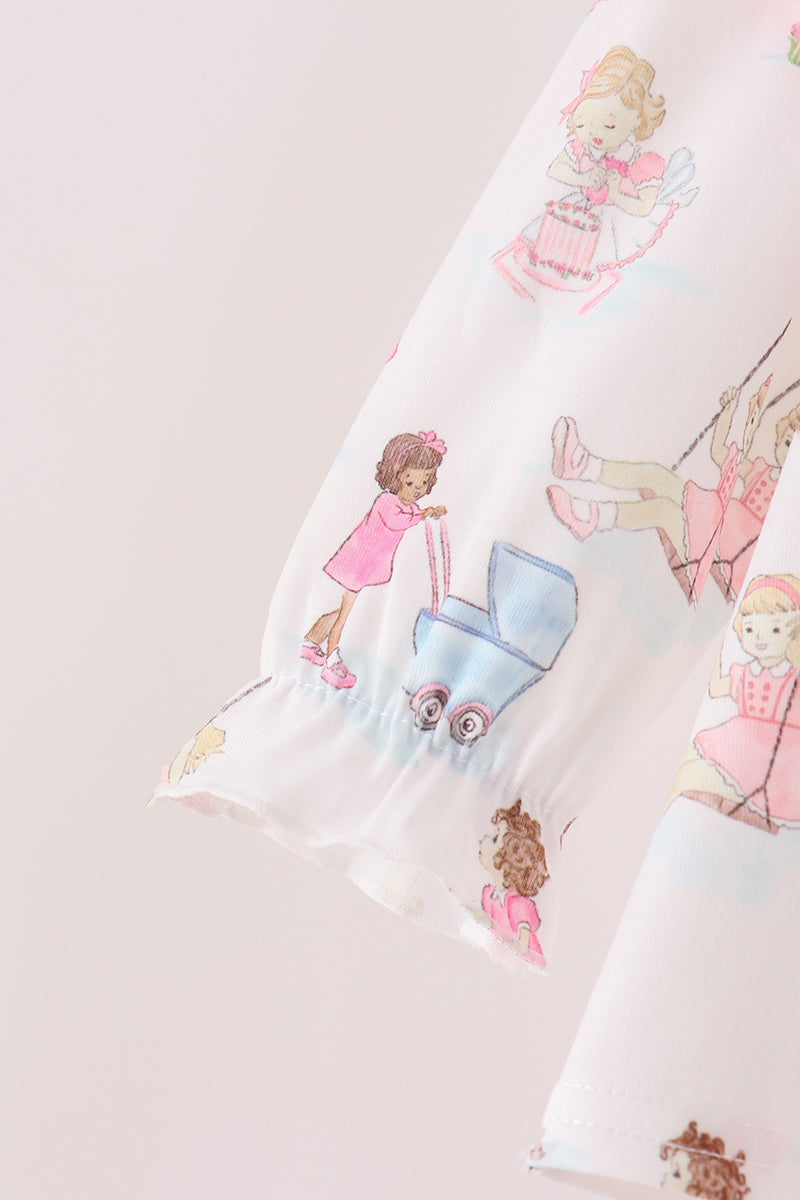 Pink all day adventure ruffle bloomer set - Aaria Tees Aaria Tees
